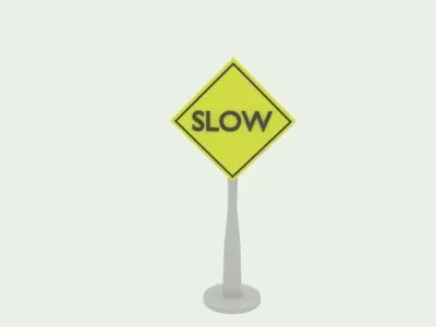 Road sign collection Low-poly 3D model