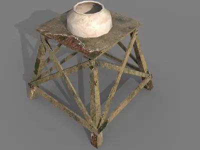 High stool With PBR texture and Low-poly 3D model