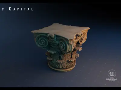 Doric Capital Model 8K Low-poly 3D model