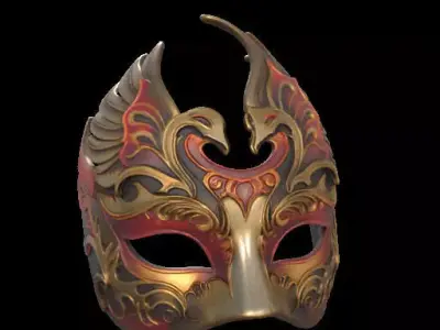 Regal Bird Inspired Mask 3D print model