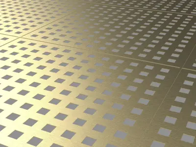 Gold Perforated Decorative Panel Free 3D model