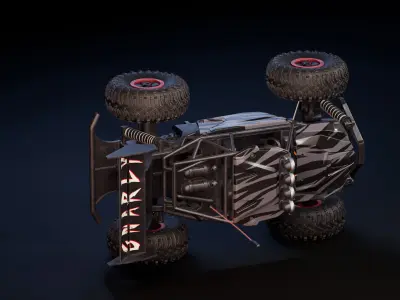 Remote Control Car Buggy - Clean Topo UVd 3D model
