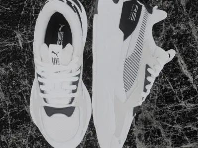 Puma 3D Shoes - White - Black - RS Series Low-poly 3D model