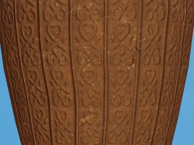 Ornate Clay Urn 3 Low-poly 3D model