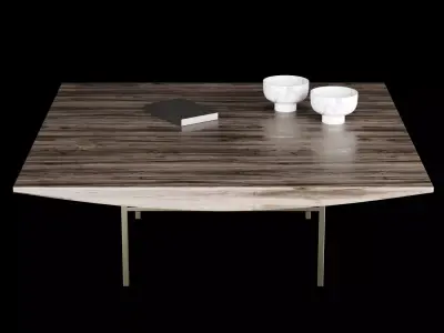 Modern coffe table 2 with decor 3D model