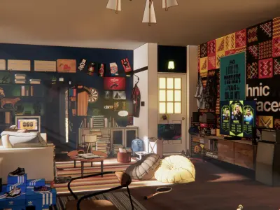 Living room 3D model 5