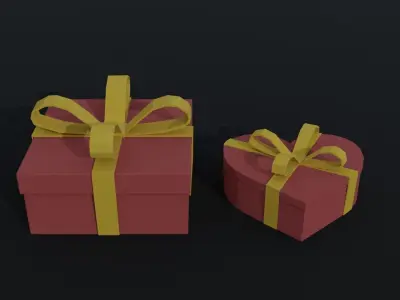 Cartoon Gift Boxes presents Polygonal Style Low-poly 3D model