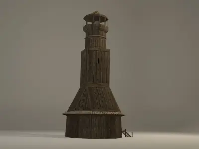 Antique lighthouse Low-poly 3D model