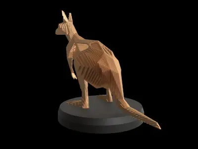 Parametric V Kangaroo Low-poly 3D model