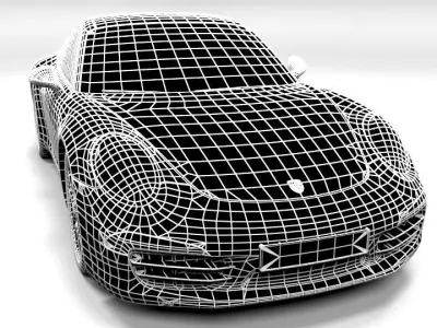 PORSCHE CARERRA 911 991 LOWPOLY Low-poly 3D model