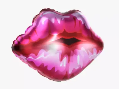 Foil balloon lips 3D model