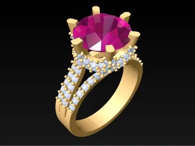 Diamond Ring - Womens Rings - N3804 3D print model