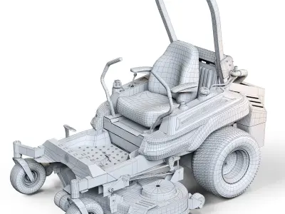 Garden tractor Z994R Low-poly 3D model