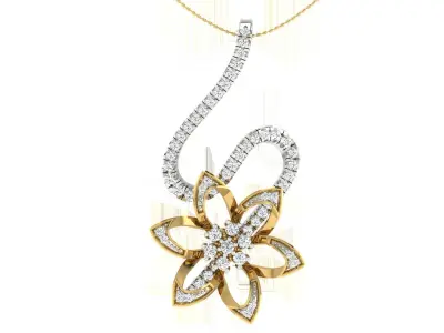 Solitaire Women Pendant 3dm STL OBJ FBX Renders Details 3D print model