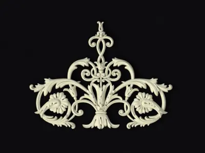 Central decor ornament for furniture 3D model 671