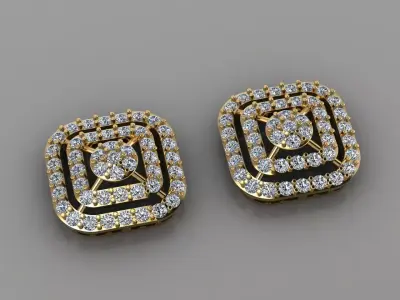 Square Diamond Earring 3D print model
