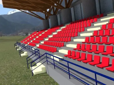 Stadium Seating Tribune 3D model 3D model