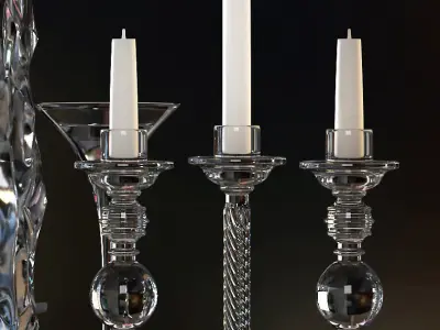 Decorative vase set 3D model