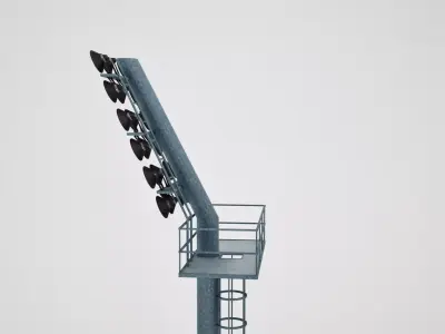 Stadium light round 3D model