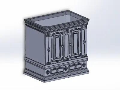 Retro European wardrobe pattern vase 3D print model