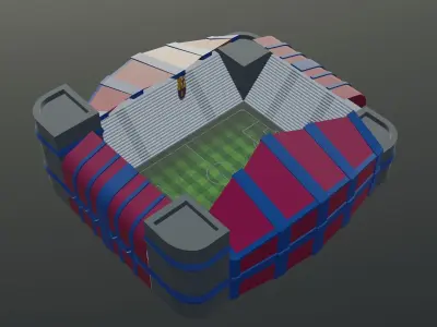 Football Stadium - FC Barcelona Low-poly 3D model