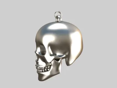 skull pendnt silver 3D model
