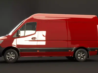 Mercedes Sprinter High Roof Low-poly 3D model