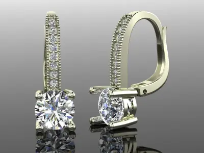 Women Diamond Earrings 3D print model 52
