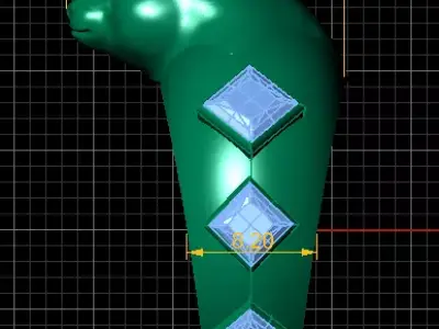 Bear Head Diamond Ring 3D print model