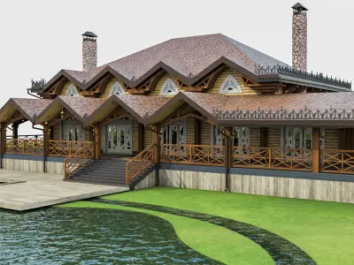 Chalet House  Low-poly 3D model