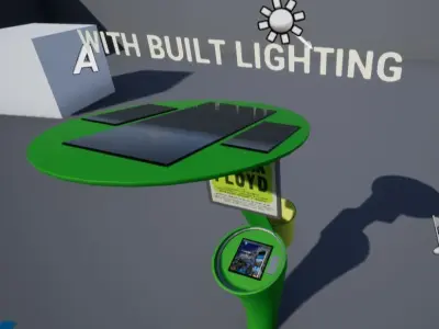 Information Station - Kiosk Low-poly 3D model