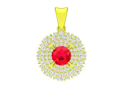 A7767 Round Diamond Women Pendant 3D Model 3D print model