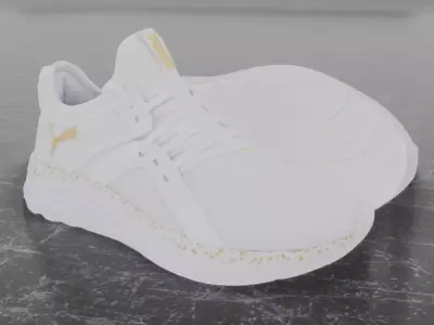 Puma 3D Shoes - White - Soft Ride Low-poly 3D model