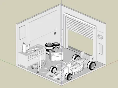 Racing Garage 3D model