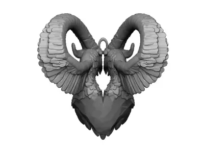 ram and eagle pendant 3D print model