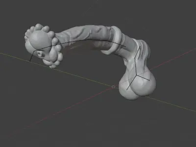 Anatomy Horse Rigged Penis Highpoly and Lowpoly Low-poly 3D model