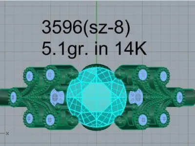 Round Cut Ring 3596 3D print model