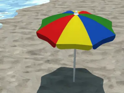 Beach Environments Umbrellas Bundle 3D model