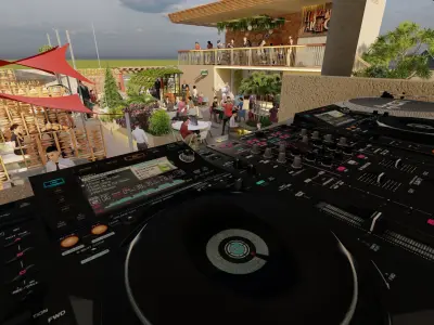 restaurant cafe bar design by primotive architects  skp 3D model