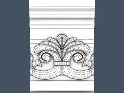 Decorative Crown Molding 3D model 17