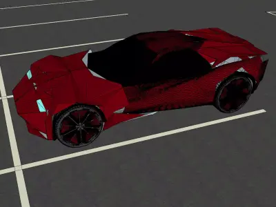 Park Parking Lot Zebra Road Mall Shopping Centre Crossing Free low-poly 3D model