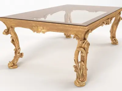 Luxury Coffee Table Chelini Art 1064 - Gold 3D model