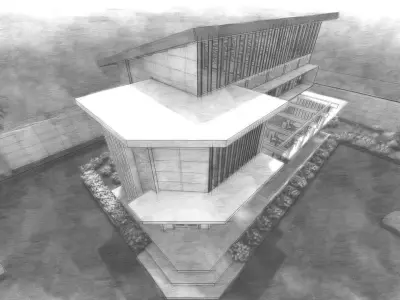 Cafe and Bookstore 3D model