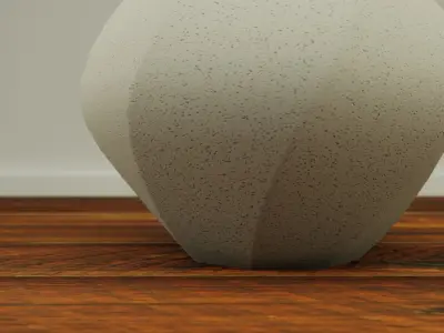 Decorative curved concrete vase Low-poly 3D model