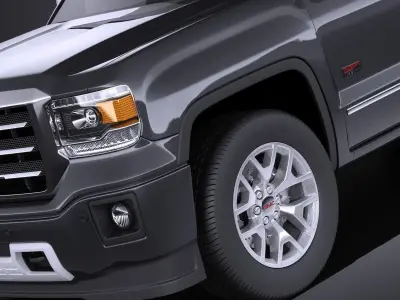 GMC Sierra crew cab 2014 VRAY 3D model