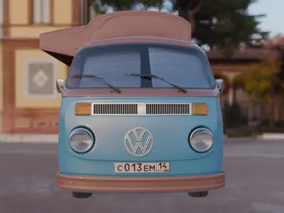 Street coffee car Volkswagen 3D model