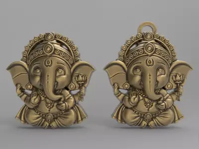 ganesha smile pentant cnc model 3D print model