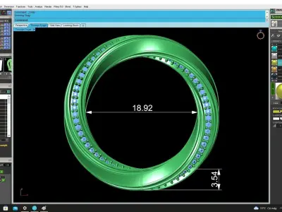 Luxury Slim Eternity Pave Diamond Ring for Women  4525 3D print model