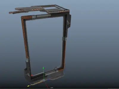 cyberpunk  Stand billboard - adjustable -  PBR Low-poly 3D model