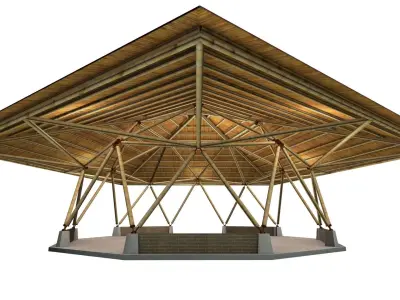 BAMBOO CANOPY GEODESIC BAKED  3D model